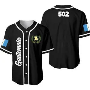 (BLACK) GUATEMALA Baseball Jersey, Guatemala Jersey, Guatemala Baseball Men Women Youth And Kids Jersey, Guatemala Flag Shirt