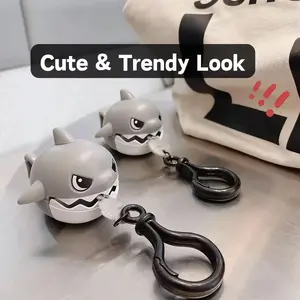 Creative Keychain Kawaii Shark Pendant Pull Rope Stress Relief Toy, Big Fish Eat Small Fish Design, Fun Accessory