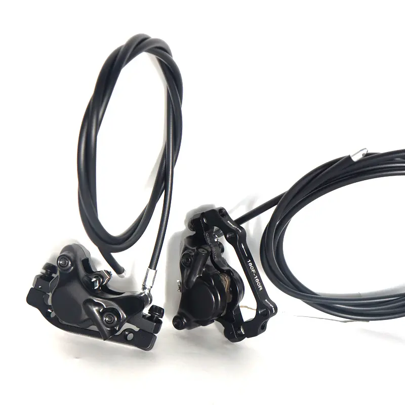 Hydraulic Brake Lever Set for E-Bikes & E-Scooters - 2-Piston Aluminium Alloy Split Calipers, Power-Off Sensor, Resin Pads, Supports Lithium-Ion Bikes, 3 Months Warranty, 2-Piston Caliper, Brand New, Brake Parts, Two-Piston Setup
