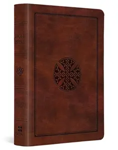 ESV Large Print Compact Bible, Red Letter (Trutone, Brown, Mosaic Cross Design) -- Esv Bibles, Leather / Fine Binding