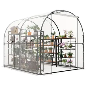8.2x6.6x6.6 ft Premium Greenhouse for Outdoors,Upgraded Portable Walk-in Heavy Duty Frame Large Garden Plant Hot Outside Hoop House,Transparent