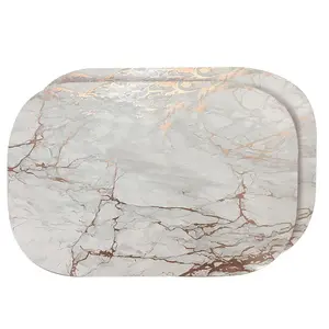 Dainty Home Set of (2) 18" Marble Cork Oval Placemats