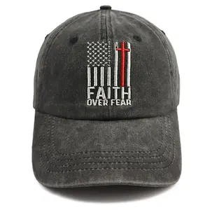 Christian Gifts for Men Women, Faith Over Fear American Flag Hat, Religious Gifts for Birthday Thanksgiving Christmas, Jesus Cross Baseball Cap