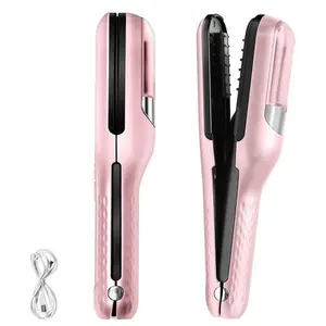 2026 Breathe New Life into Damaged Ends with This Cordless Split End Trimmer – Perfect for Dry, Curly, Frizzy, or Straight Hair, This Battery-Operated Pink Styling Tool Gently Seals and Removes Split Ends at Home