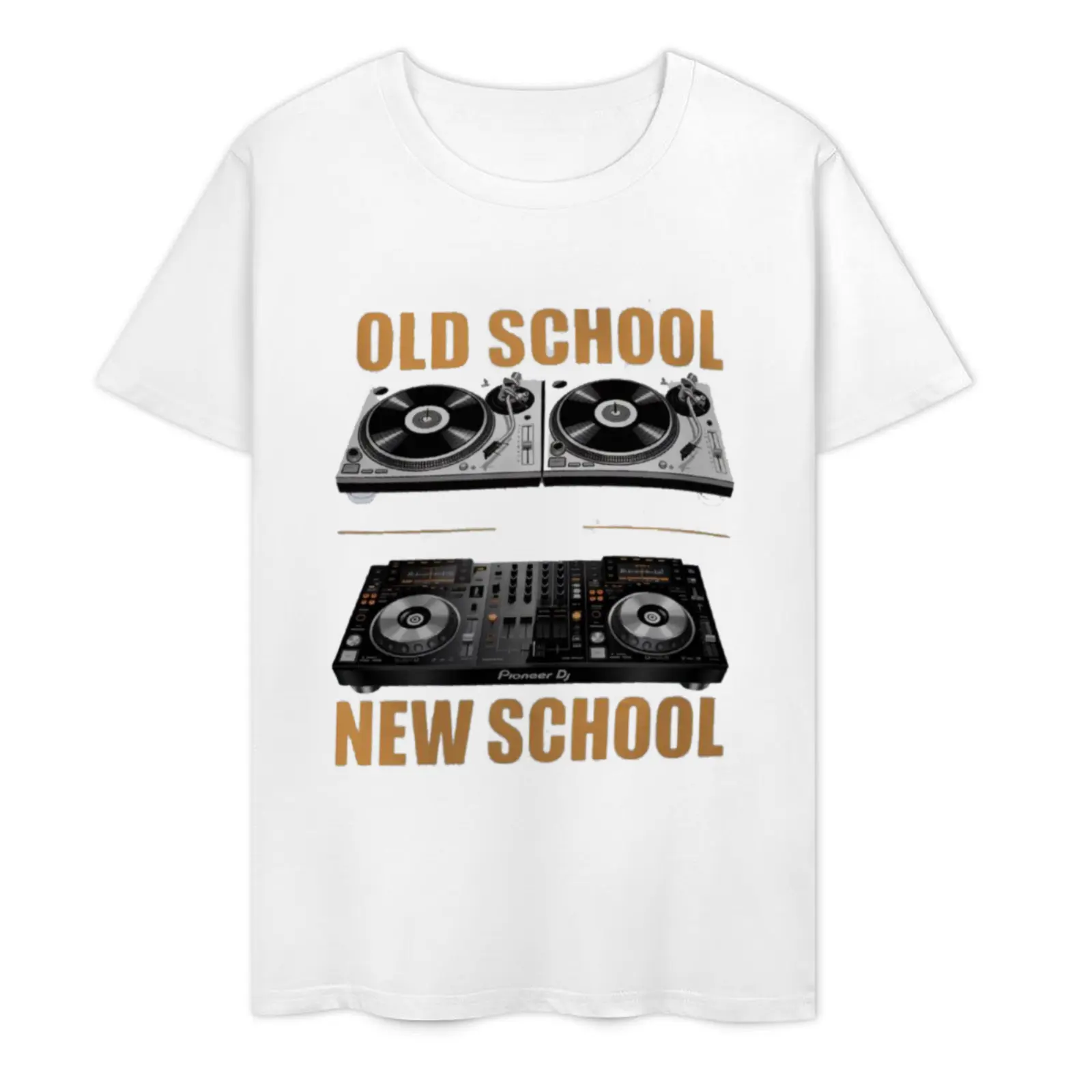 Old School New School" DJ Turntable T-Shirt |   Hip Hop Music Streetwear Casual Cotton Tee