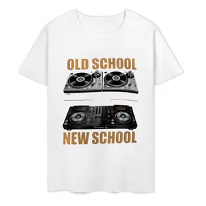Old School New School" DJ Turntable T-Shirt |   Hip Hop Music Streetwear Casual Cotton Tee