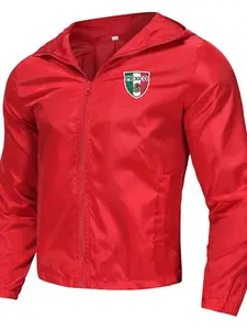 Mexico Hooded Windbreaker, National Emblem Shield Jacket, Slim-Fitting Sun-Suit, Ideal for Patriotic Fans & Streetwear Lovers
