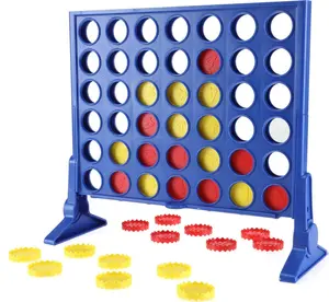 Connect 4 Classic Grid 4 in a Row Game Strategy Board Games for Kids 2 Player Family Fun Ages 6 and Up Modern Style Cool Colors Easy to Learn and Play