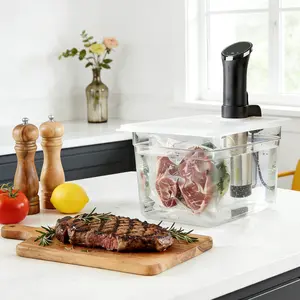 EVERIE 12-qt Sous Vide Container with Collapsible Hinged Lid - Compatible with Anova Cookers, High Capacity Sealable Food Storage Container for Meal Cooking & Reheating (EVC-NANO), High Capacity Container