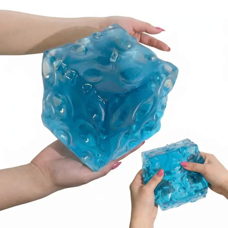 7cm Extra-Large Jelly-Textured Cheese Block Slow-Rebound Stress-Relief Toy – Transparent, Non-Rebound Design; Ideal for Halloween and Christmas Children's Party Favors