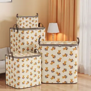 Non-woven folding clothes storage basket, quilt storage bag, laundry hamper, wardrobe, dormitory moving box, luggage storage crate