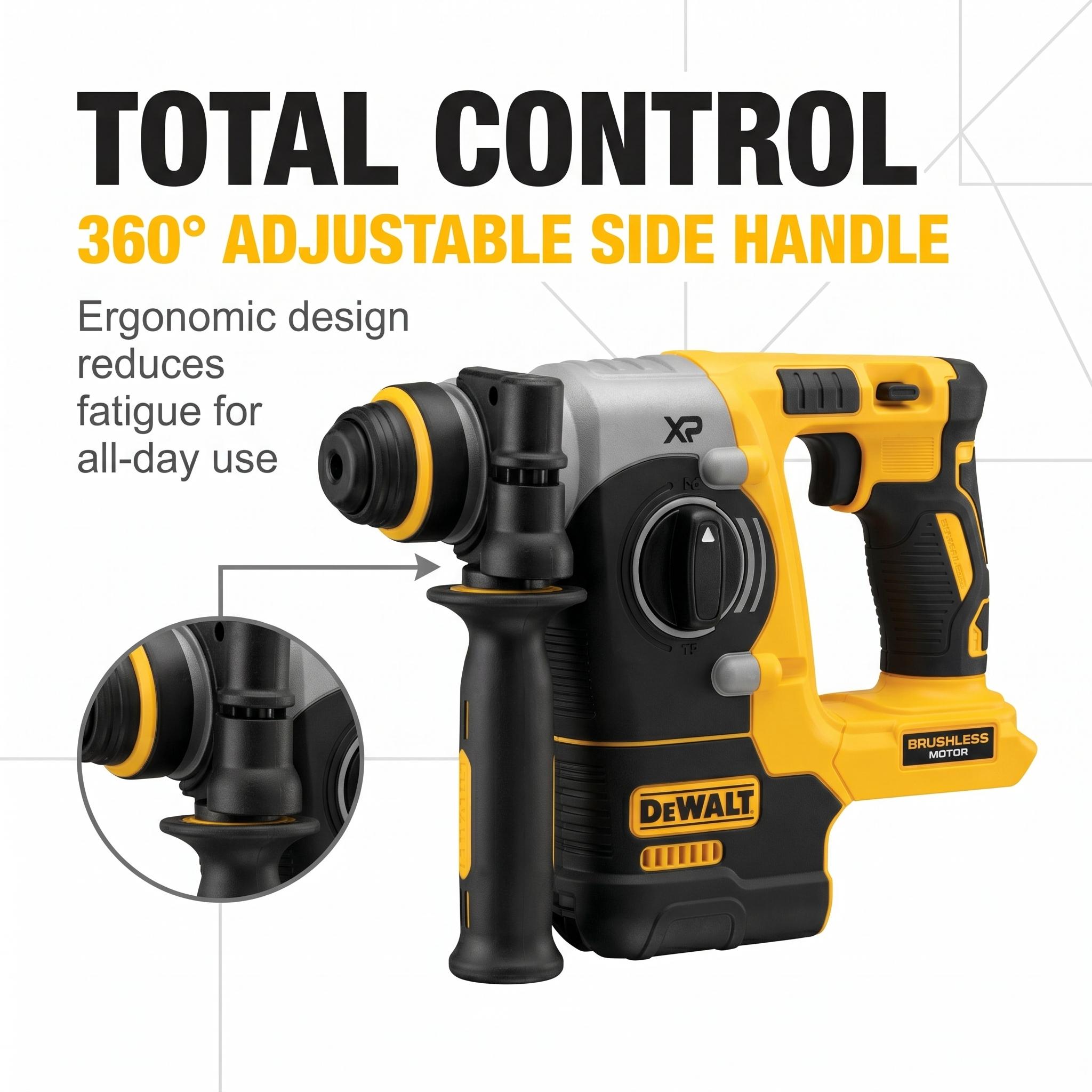 Dewalt DCH273 Brushless Rotary Hammer，20V Lithium Drill For Concrete Wood Metal Drilling job site