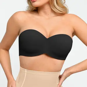 Popilush Seamless Push-Up Shapewear Bra with Removable Straps Celebrity Strapless Bra -LIVE