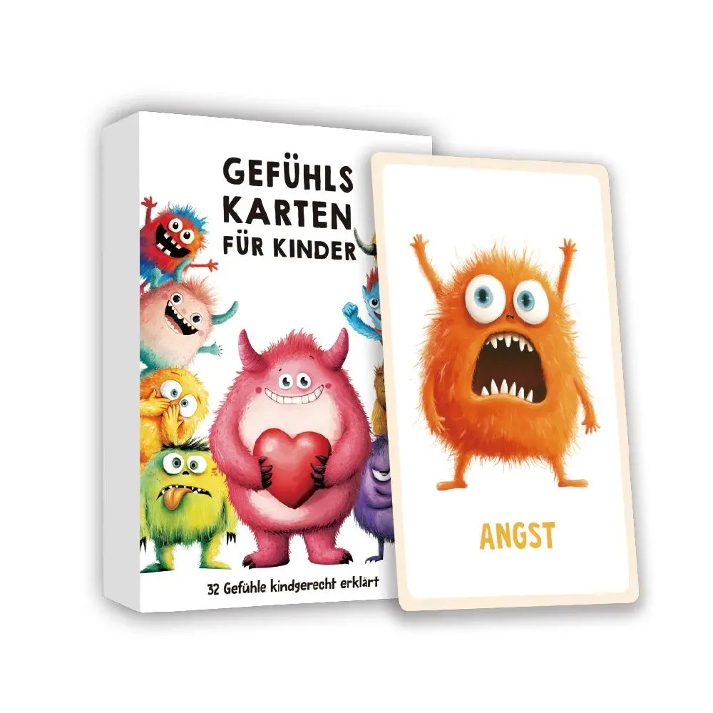 32-Piece Bilingual Emotion Cards - English & German Learning Toy for Kids Mindfulness & Emotional Management