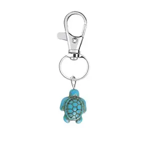 FINETOO Unite store Turquoise Sea Turtle Keychain with Lobster Clasp Lightweight Durable Unique Design for Kids & Adults Walletchain Travel Accessory