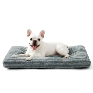 Large Dog Bed Machine Washable, Soft Kennel Pad with Skid-Resistant Base, Cozy Pet Sleeping Mat