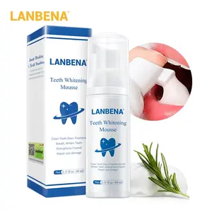 LANBENA Teeth Whitening Mousse Toothpaste Dental Oral Hygiene Remove Stains Plaque Teeth Cleaning Tooth White Tool 60ml Foam Brush mother's gift summervibes