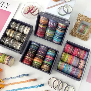 Washi Tape Set, 36pcs/box Vintage Scrapbooking & Journal Making, DIY Decorative Tape for Gift Wrapping, Greeting Cards, Handmade DIY Crafts, Crafts Kit