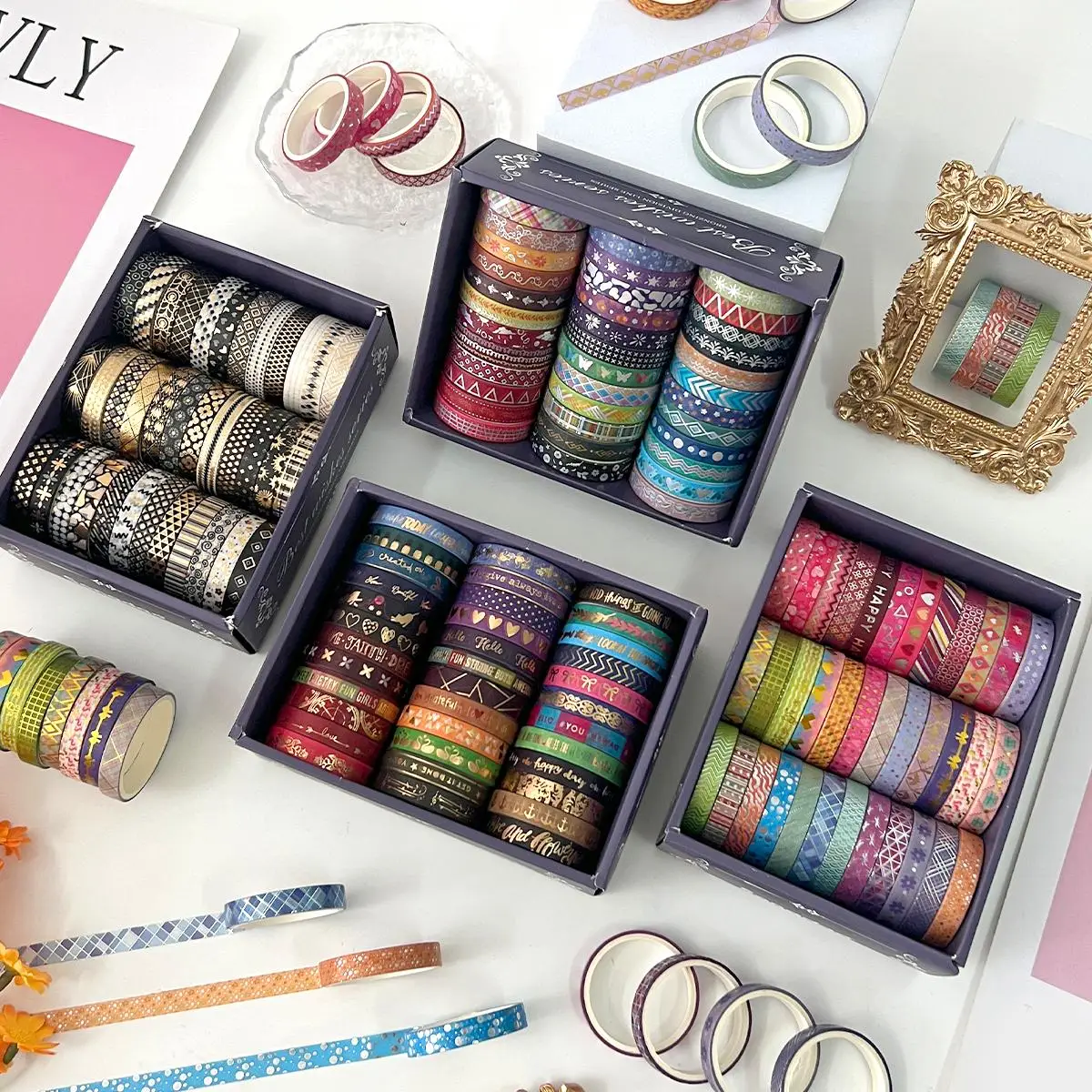 Washi Tape Set, 36pcs/box Vintage Scrapbooking & Journal Making Tape, DIY Decorative Tape for Gift Wrapping, Greeting Cards, Handmade DIY Crafts