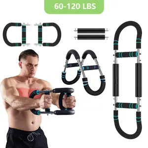 Arm Trainer, Adjustable Chest Workout Equipment, Arm Strength Trainer, Arm Trainer for Men,Portable Power Twister Bar, Portable Spring Resistance Home Fitness Equipment,Detachable Home Gym Workout Bar for Chest, Arms,  Abs, Shoulders, Home Gym Essentials