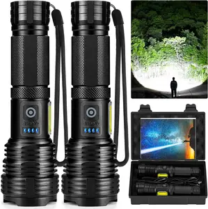 Rechargeable High-Intensity LED Flashlight, Super Bright High Lumens, 5 Lighting Modes, IPX6 Water-Resistant, Type-C Handheld Design, Ideal Father's Day Gift for Camping, Home Use