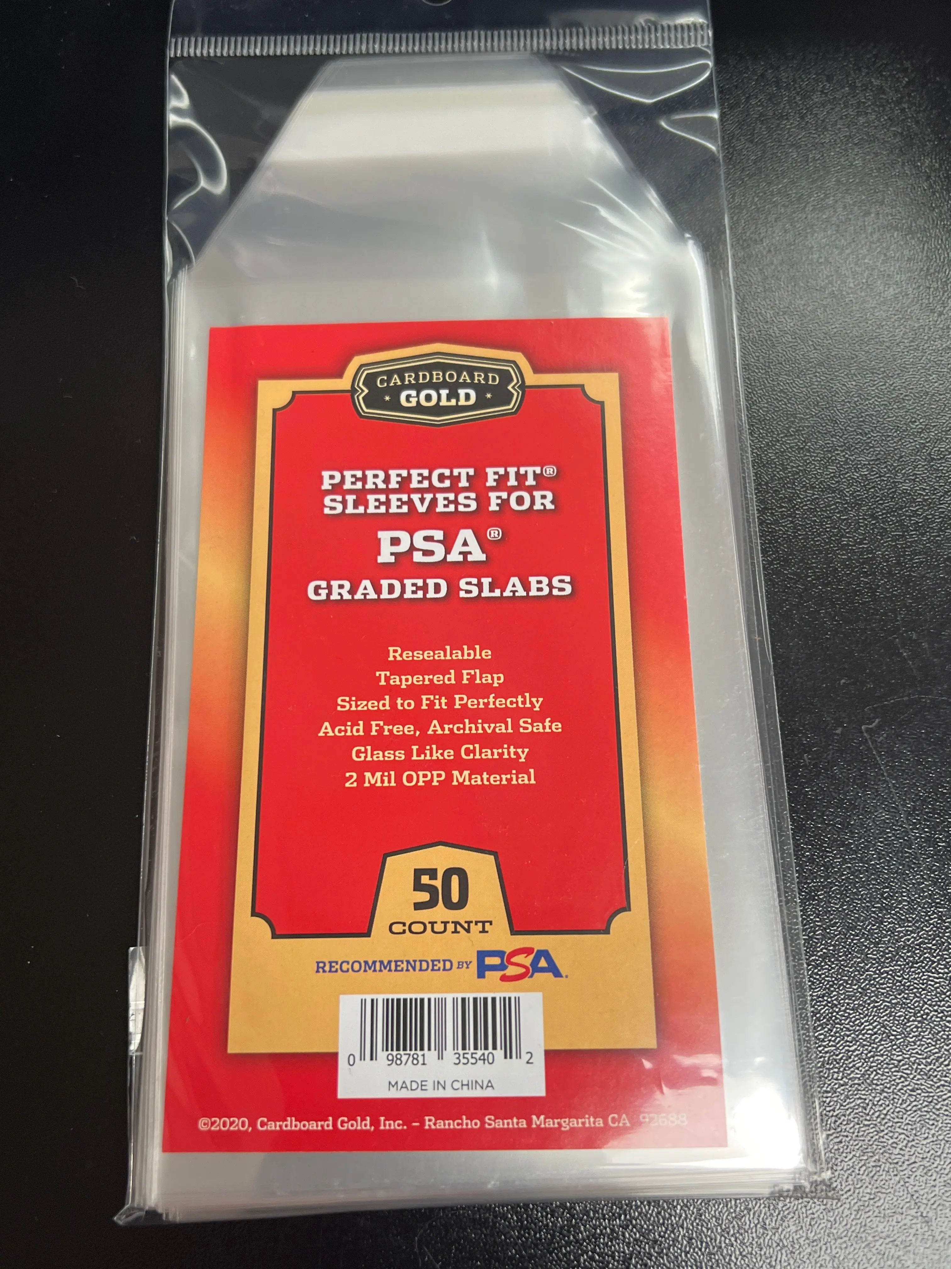 PSA Graded Trading Card Sleeves, 50ct with Secure Hold for Trading Card Item Protection