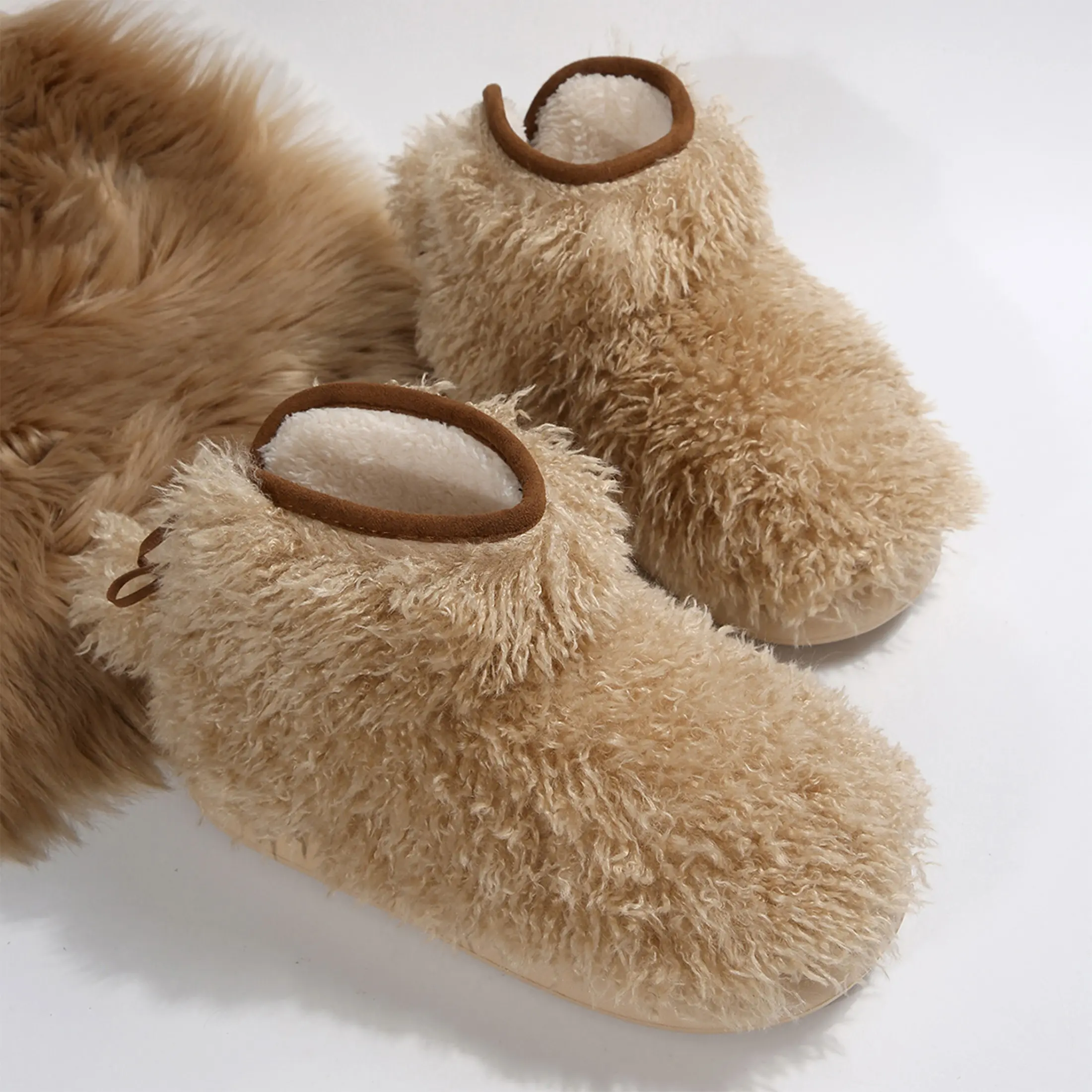 Womens Cozy Fuzzy Ankle Snow Boot Fleece Slippers for Indoor and Outdoor Wear Winter Warm Mini Boots Shoes Springfresh