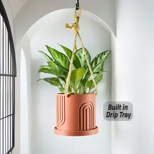 Indoor Hanging Planter for Indoor, 4 or 5 inch Hanging Plant Pot Unique Gift, 3D Printed Planter, Outdoor Patio Decor, Cottagecore Decor,BOW