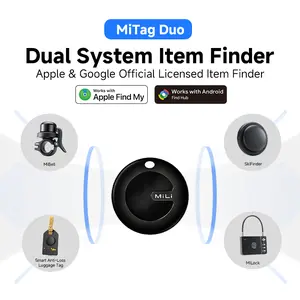 [Air Tag Alternative] MiLi MiTag Duo Bluetooth GPS Tracker for Car Keys Luggage Pets Wallet Waterproof Wireless Tag Works with iOS & Android Smart TrackerLocator for Kidsbag Luggage Suitcase Bag Backpack