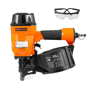 VEVOR Coil Siding Nailer MCN70, 1-3/4 to 2-3/4 15 Degree Pneumatic Siding Nail Gun, 70-120PSI Air Coil Nailer for Pallet, Crating, Framing, Siding and Fencing