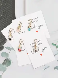 5pcs Cute Owl Keychain Set, With Thank-you Pocket Hug Card, Perfect Inspirational and Thank-you Gifts, Thank-you Gifts for Mentors, Friends, Family, and Teachers, Can Be Used as Decorations, Ornaments, Graduation Season Gifts, Birthday Party Gifts