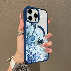 Trendy Magnetic Case for iPhone11/12/13/14/15/16/17/promax Ocean Creature Dream MagSafe Ready, Ultra Thin & Shockproof | Cute Pick for Girls