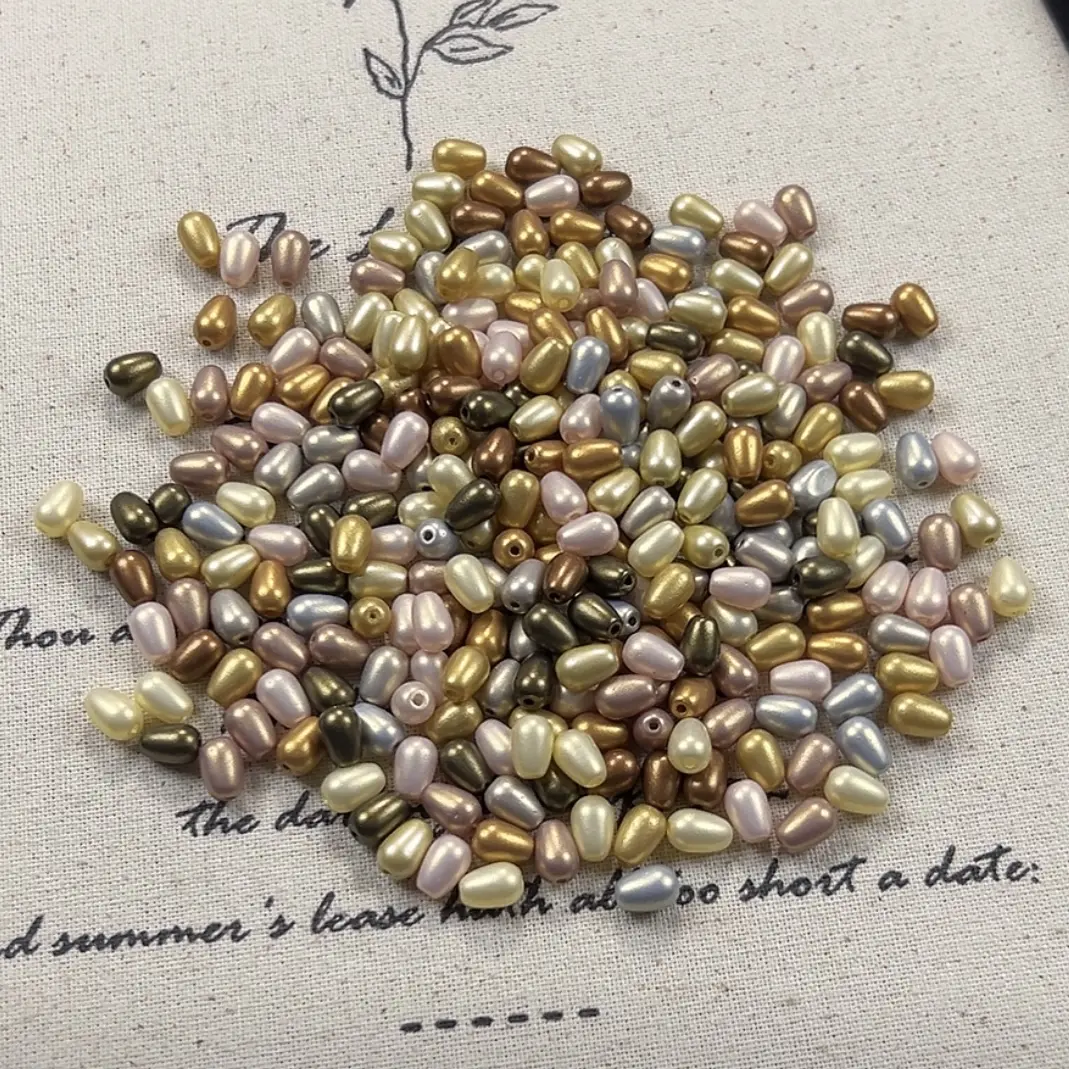 4*6mm Baroque Waterdrop Glass Seed Beads - 20g - 10 Colors