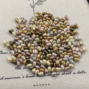 4*6mm Baroque Waterdrop Glass Seed Beads - 10 Colors