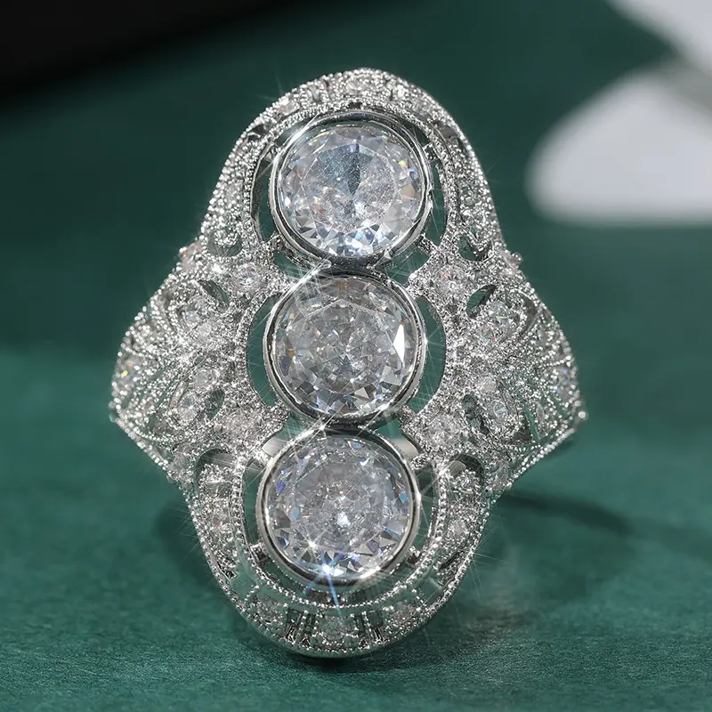 Artificial Zirconia Vintage Style Women's Engagement Ring Handmade Promise Ring Christmas Gift Ring