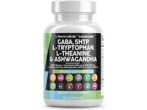 Clean Nutraceuticals GABA, 5 HTP, L-Tryptophan, L-Theanine, Ashwagandha, SAM-e. L-Glycine & More for Women's Mood & Balance Support Capsules - CalmAgain