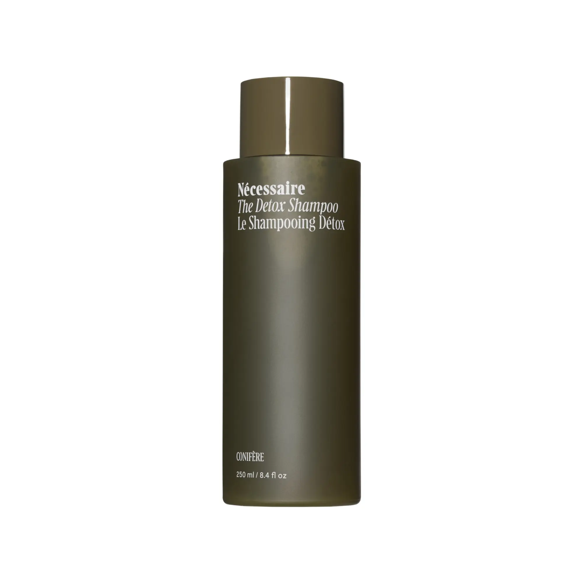 Nécessaire The Detox Shampoo. Conifère. Clarifying Shampoo to Cleanse, Purify, Reset. Pine Oil, Pine Extract, Pine Water, Organic Apple Cider Vinegar. 250ml / 8.4 fl oz