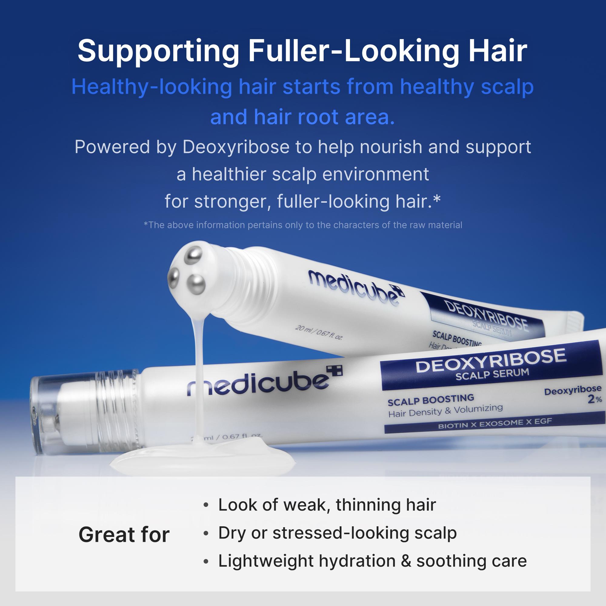 [medicube] Deoxyribose Scalp Serum | For Fuller-Looking Hair & Scalp Strengthening Roll-On Serum | Deoxyribose, Rosemary, EGF, Caffeine for Fine, Thin Hair | Korean Hair Care, K-Beauty