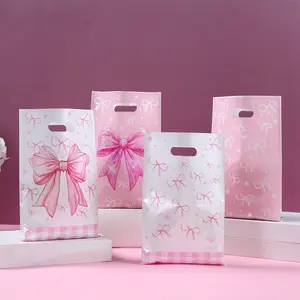 Bow Gift Bags, Plastic Party Favor Bags, Butterfly Knot Decorations, Suitable for Girls and Women Birthday Parties, Weddings, Engagements