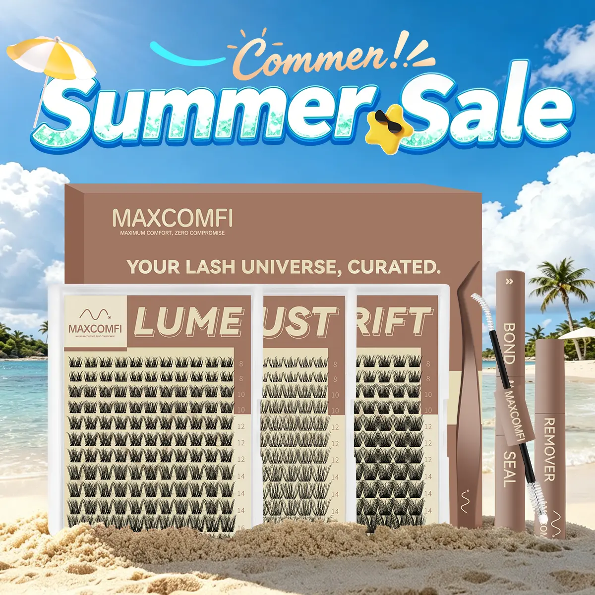 Maxcomfi DD Curl Cluster 2.0 Multi-Pack | Natural Layered Lash Clusters | 3 Styles in one link Natural / Medium / Volume Lashes Clusters Waterproof Cryproof  Longlasting Party Mother Gifts SummerVibes,sunscreen