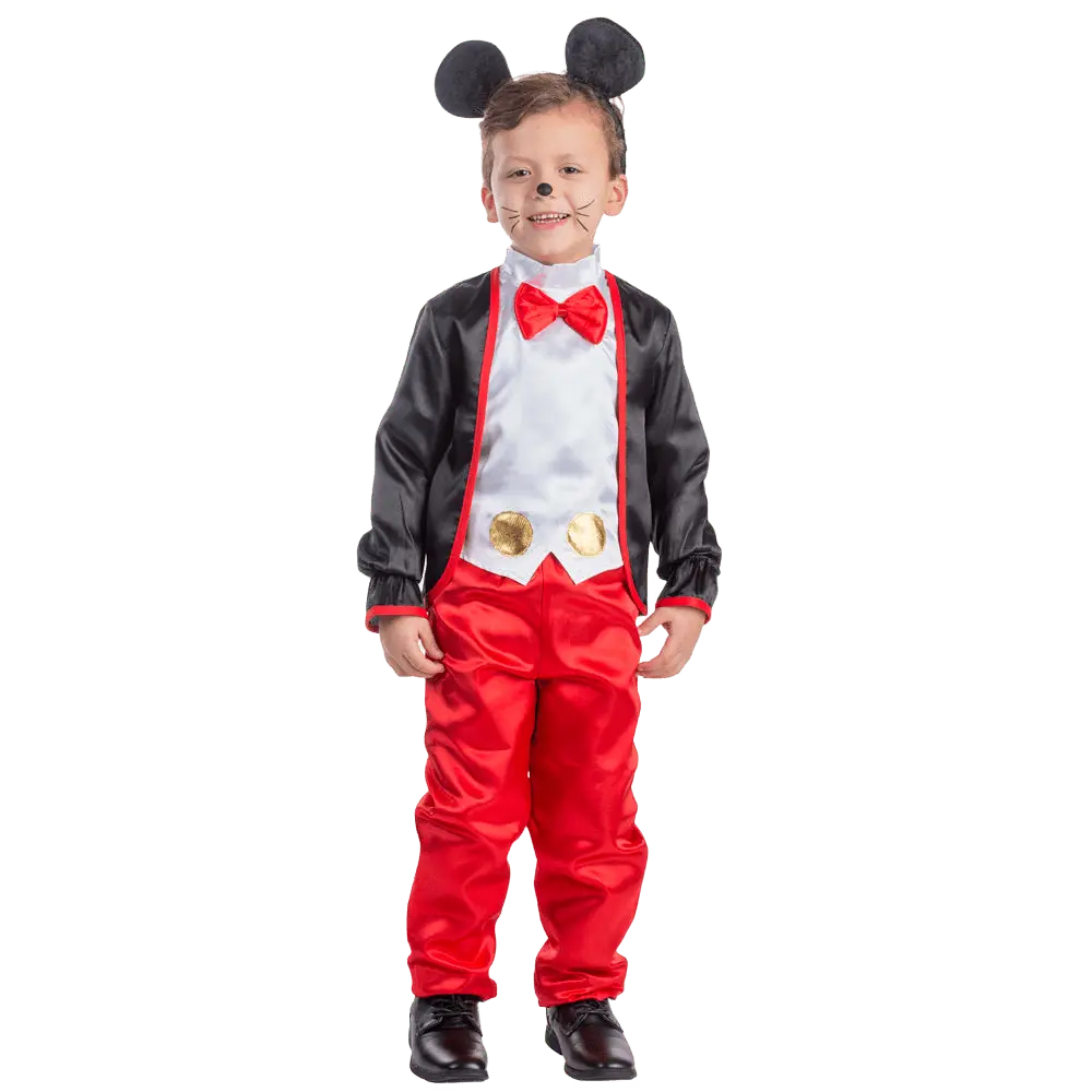 Mr. Mouse Costume Dress For Kids | Includes Shirt with Bow Tie, Pants & Mouse Ear Headband - Boys Costume For Halloween, Role Play , Pretend Play Fun, Theme Party & Cosplay Costume Party