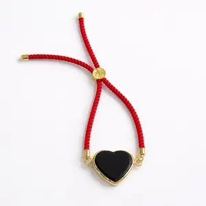 Heart azabache red brazalet adjustable