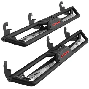 GARVEE 6 Inch Running Boards 550LB Side Steps Three-Tube Non-Slip Design Black Powder Coating Rock Sliders Fits 2015-2024 Chevy Colorado/GMC Canyon Crew Cab (Manual  Included)