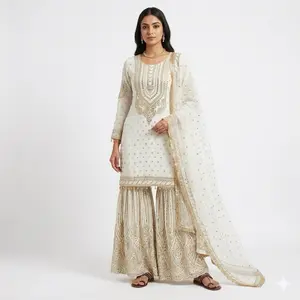 Heavy Embroidery in 3 Different Colors Party-Wear Suit for Women M38 L40 XL42 2X44 Sizes Available Womenswear Dress Workwear Formal