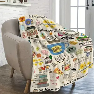 Gilmore Girls TV Show Themed Flannel Throw Blanket Ultra-Soft Fleece with Luke's Diner Stars Hollow  "Where You Lead" QuotesCouch Bed Living Room Decor Machine Washable Blanket for Couch Cozy Home AccessoryCozy Living Room Tj  Maxx  Blanket 6 Day