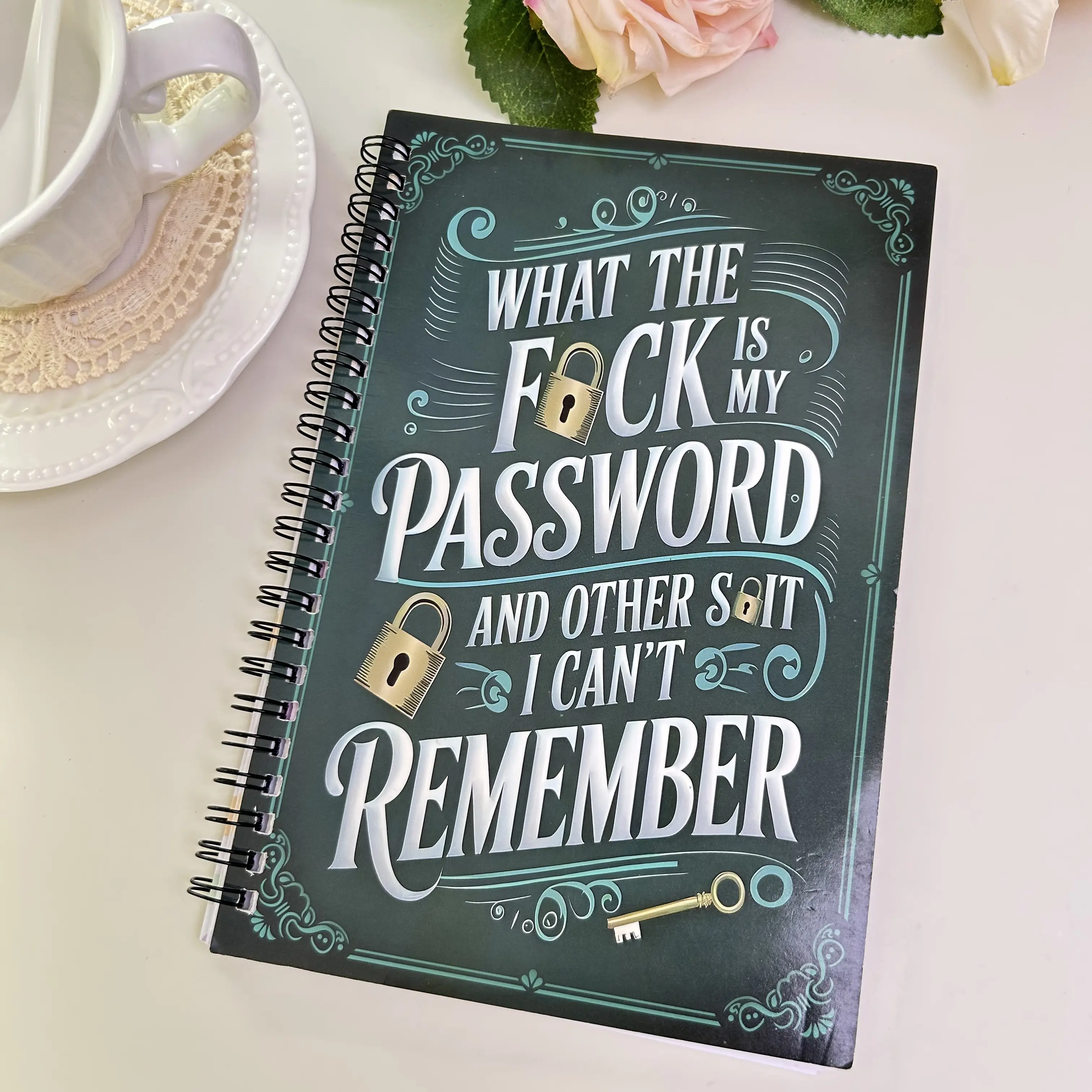 Simple Password Book 1 Pc Minimalist Address & Password Manager with Quick Website Login Access Username Storage Notebook Home Office Modern Aesthetic Gift-Ready Spiral Notebook