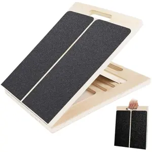 Slant Board for Calf Stretching, Adjustable Wooden Incline Board with Anti-Slip EVA Base,Portable Calf Stretcher for Physical Therapy, Squats, Ankle & Heel Support at Home/Gym