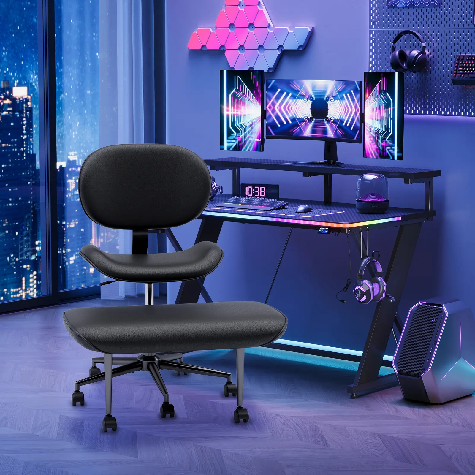 【Deal】Nost & Host Upgraded Ergonomic Cross Legged Swivel Chair, Adjustable Height, Meditation Chair with Back Support, Home and Office