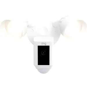 Ring Floodlight Cam Plus Outdoor Wired 1080P surveillance Camera - WHITE