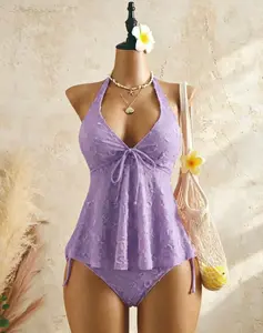 Women's Fashion Tankini Set, Stylish Two-Piece Swimwear, Comfortable Beachwear, Swimsuit, Perfect for Pool Parties and Vacations,summervibes